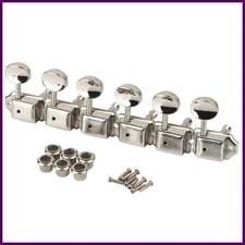 Gearlly One Set of 6-in-line 6R Nickel Silver Vintage Electric Guitar Machine