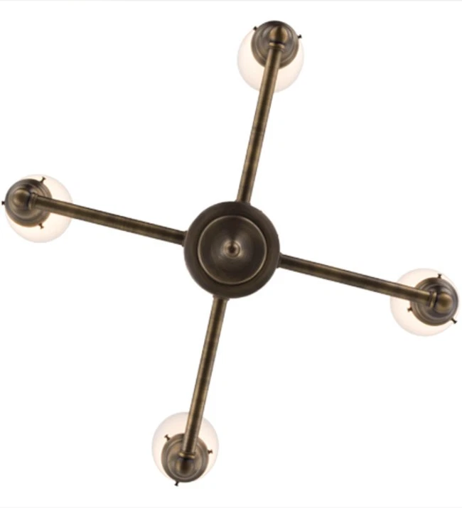 Cáliz Meyda Tiffany 56474 Revival Oyster Bay 4 luces 27" W - latón Foto 4 de 4