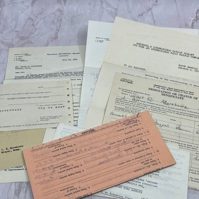 1937 Railroad Retirement Board Papers Clark E. Morehouse Mizpah MN TA9-E1