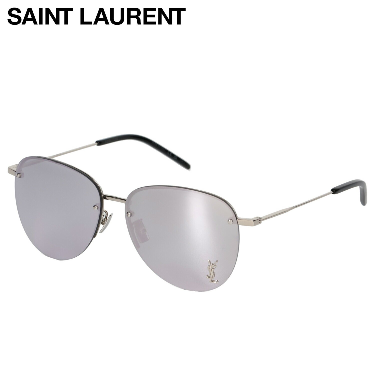 OCCHIALI DA SOLE SAINT LAURENT uomo donna protezione UV vestibilità asiatica argentoSL328KM 002