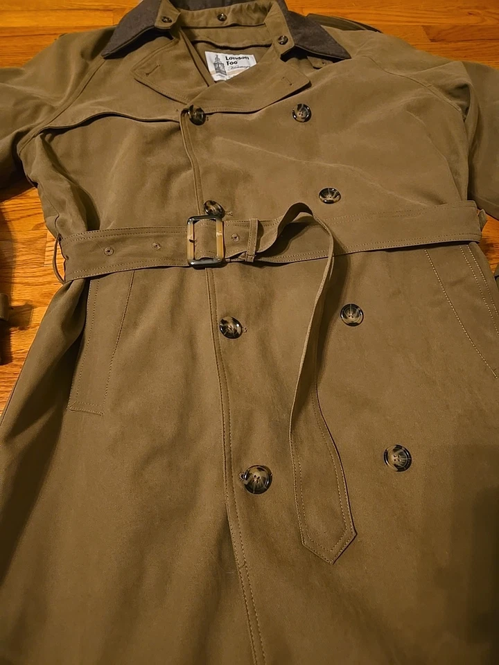 London Fog Men's 42L Vintage Double Breasted Trench Coat Removable Quilted Liner - Image 3 of 4