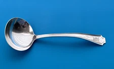 Durgin FAIRFAX Sterling Silver Solid Gravy Ladle w/ Monogram 6 3/8"