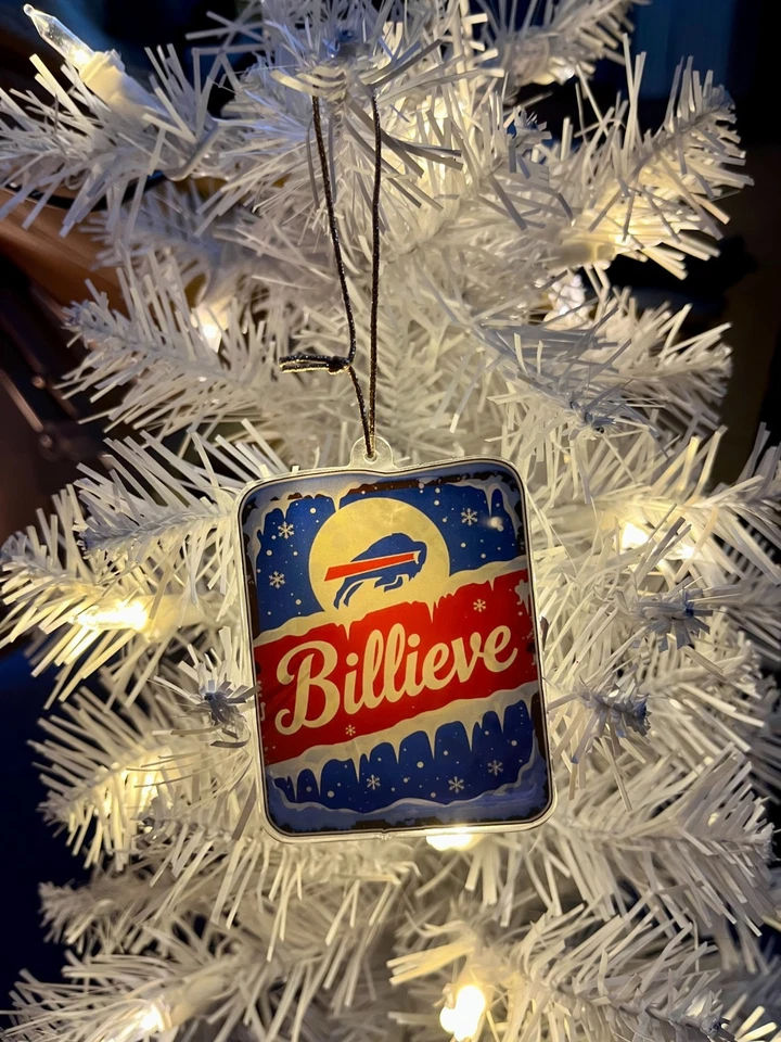 Billieve Escena de Nieve Facturas Personalizadas Abanico Búfalo Árbol de Navidad Adorno - Gran Regalo Foto 3 de 4