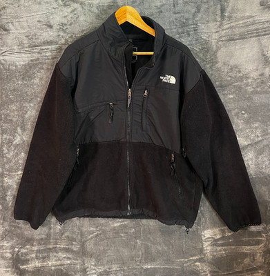 The North Face Denali Polartec Fleecejacke schwarz L Vintage belüftet Bündchen Reparatur