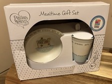 Precious Moments Noah's Ark 5 Piece Bamboo Mealtime Gift Set Model 182433