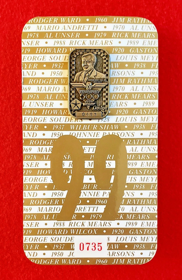 1991 Indy 500 SILVER Badge #0463  w/ *VIP* BUC #99 - PROGRAM/STARTING FIELD! - Image 2 of 4