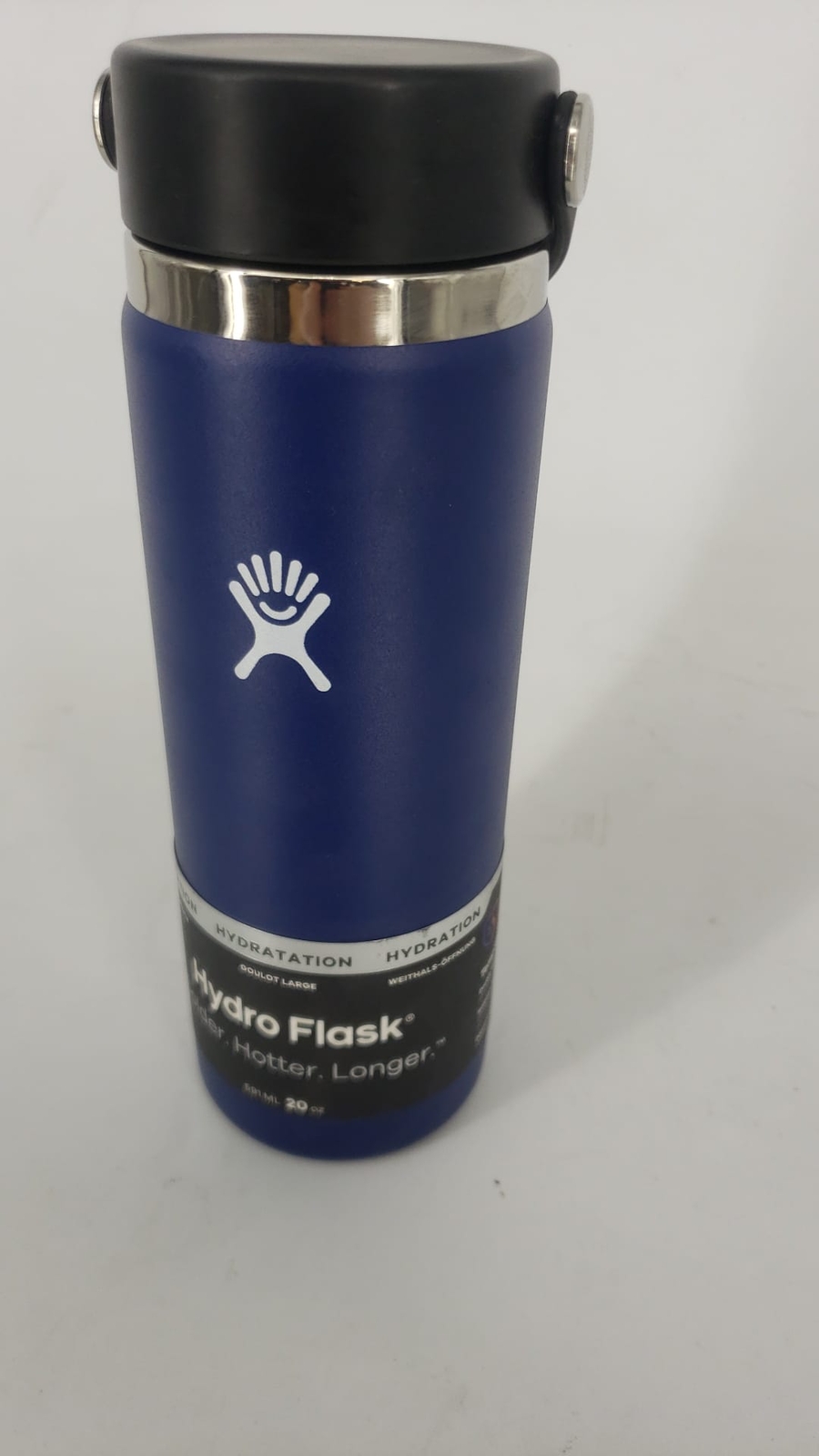 HYDRO FLASK 20 Oz 591mL WIDE MOUTH FLEX CAP COBALT (DARK BLUE) HYDRATION THERMOS
