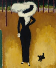 Kees van Dongen - Parisian Lady, 1910 (La Dame au Chien) Signed - 17"x22" Print