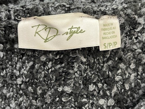 RD Style V-Neck Long Sleeve Maroon and Gray Women's Small Petite Sweater - Picture 3 of 6