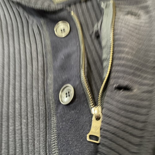 GUESS CowlNeck Jacket Men M Blue Wool Preppy Ribbed Business Y2k Street Zip Knit - Picture 19 of 19