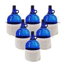 Glasballon blau 2 Liter mit Baumwollbeutel-Na...