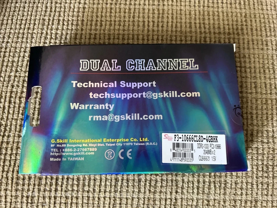 G.Skill X2 F3-10666CL8D-4GBHK 2Gb PC3-10666 1333Mhz DDR3 Desktop Memory RAM NIB - Image 4 of 4