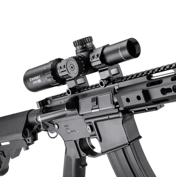 Mira para rifle Barska Zoom 1-4x 24 mm 223 nivel de retícula HD BDC AC12798 + 2X anillos Foto 2 de 4