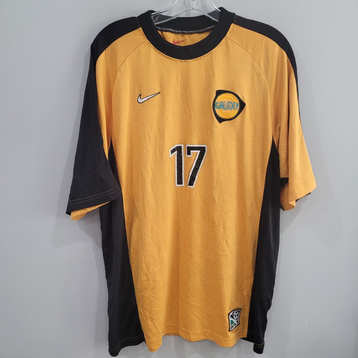 Rare Vintage 90s Nike LA Galaxy Football Soccer Yellow
