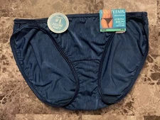 NEW VANITY FAIR XL BLUE SMOOTH ILLUMINATION DOUBLE STRAPPY STRING BIKINI PANTIES