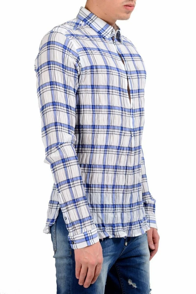 Camisa de vestir Dolce & Gabbana a cuadros con 1/2 botones para hombre talla 15,75 16 16,5 17 17,5 Foto 2 de 4