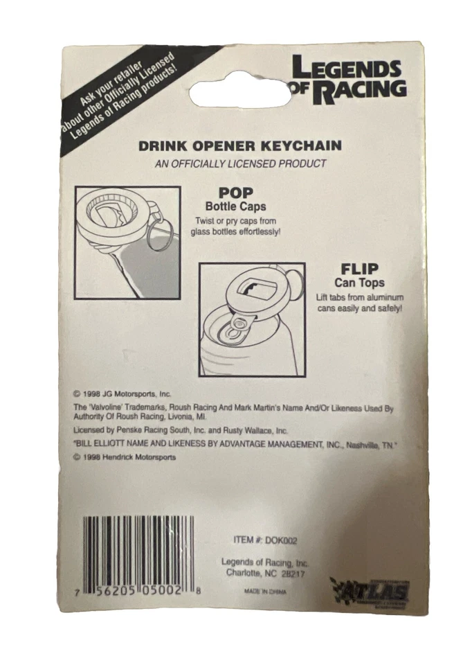 1998 Vintage Legends of Racing Terry Labonte 5 Bottle Opener Keychain Nascar - Image 2 of 2