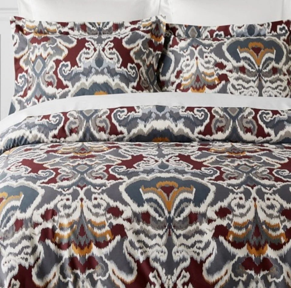 Satén simulado de algodón orgánico WILLIAMS SONOMA Jahari Ikat, estándar 20 X 36 nuevo con etiquetas Foto 2 de 4