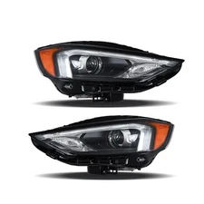 For 2019 2020 2021 2022 23 Ford Edge Left&Right Side Black Headlights w/LED DRL