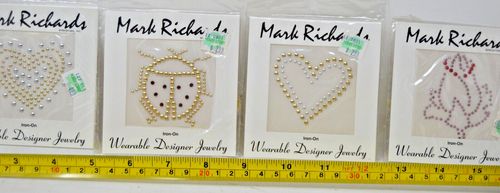 Lot of 4 Mark Richards Rhinestone Applique Patches Art and Craft Mixed Theme NIP - Picture 2 of 2