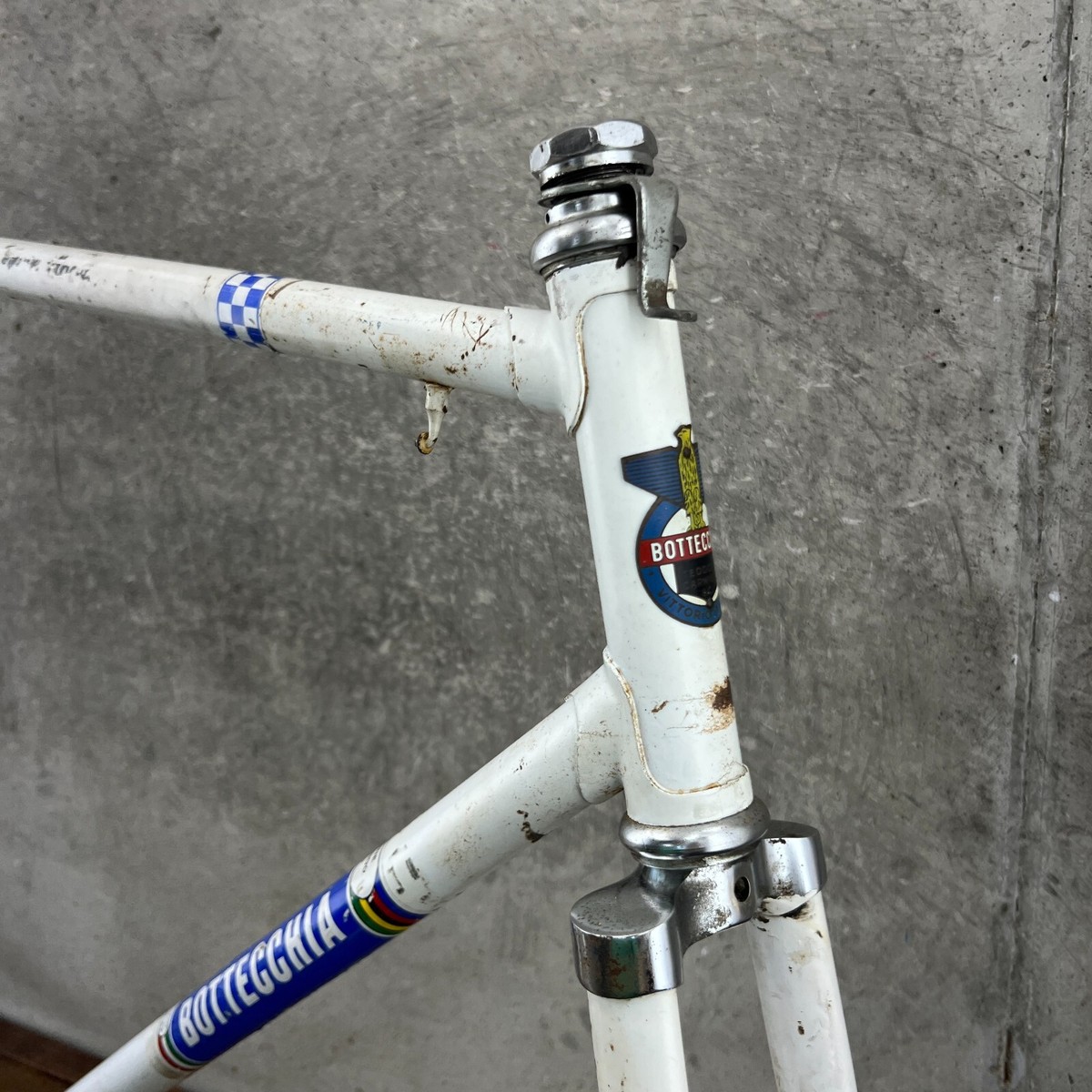 Vintage Bottecchia Frame Set 60 cm White Italy Deluxe