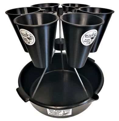 RITE FARM PRODUCTS QUAIL RESTRAINING 6 CONE ROTARY PROCESSING STATION ROTATING TOWER STATION KILL