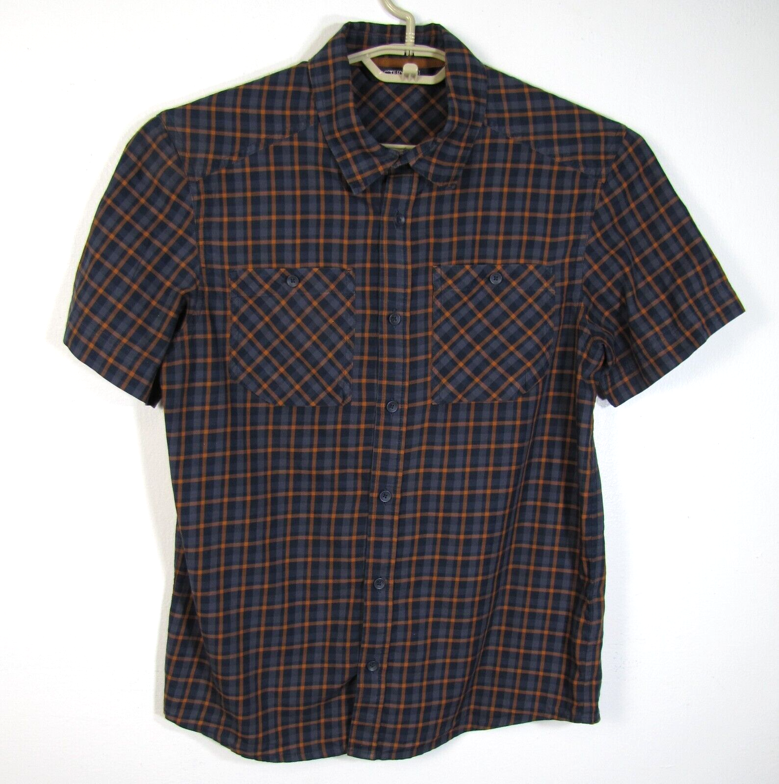 ARC'TERYX Camicia da uomo Arcteryx Tranzat piccola blu e arancione a quadri cotone lana maniche corte