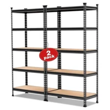 WORKPRO 2PC 5Tier Storage Shelving Unit Adjustable Storage Rack Heavy Duty Shelf