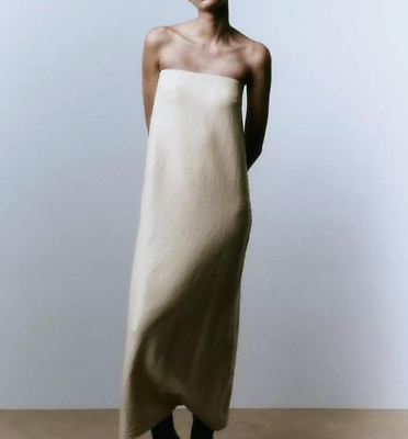 Zara Sequin Knit Maxi Dress Cream Ecru BNWT Size M  ref. 3920/101 | eBay  UK