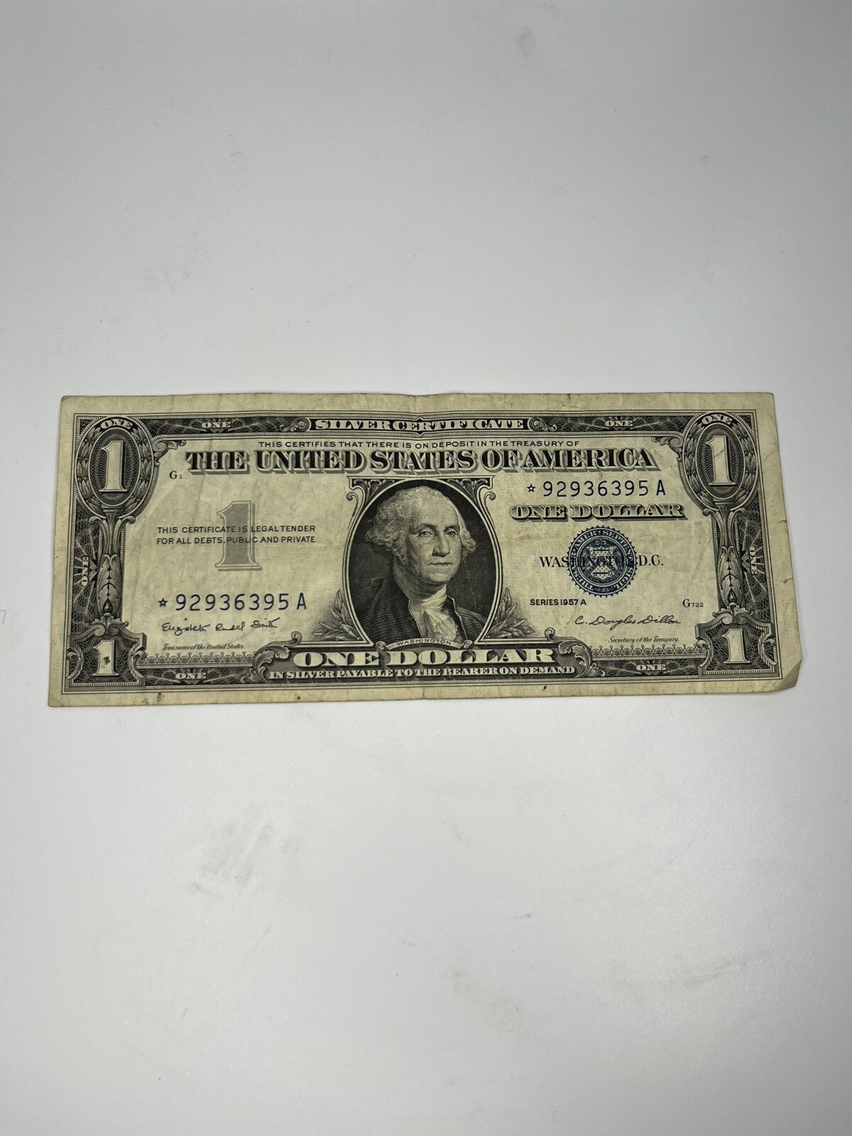 1957 1 Dollar Bill Blue Seal Value - qrtoco9