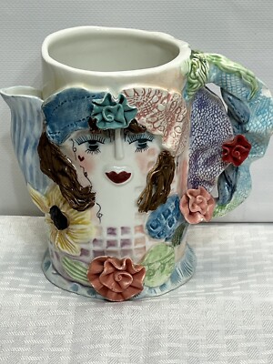 Bella Casa Porcelain Teapot By Ganz Garden Girls By Ellen Williams w/o Lid