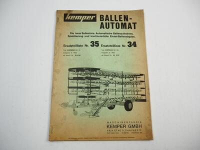 Kemper Express BE 75 125 Ballenautomat Ersatzteilliste Ersatzteilkatalog 1978