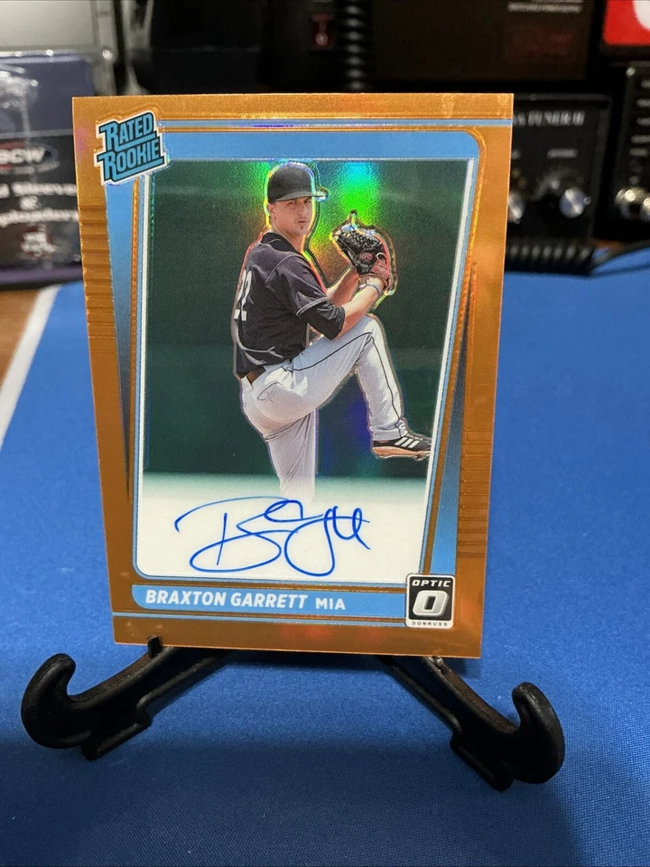 2021 Donruss Optic Rated Rookie Signatures Orange Prizm Braxton Garrett #/125 - Image 2 of 4