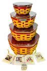 Longaberger 2016 Red Christmas Generations Basket Lot w/ Sealed Lids Protectors