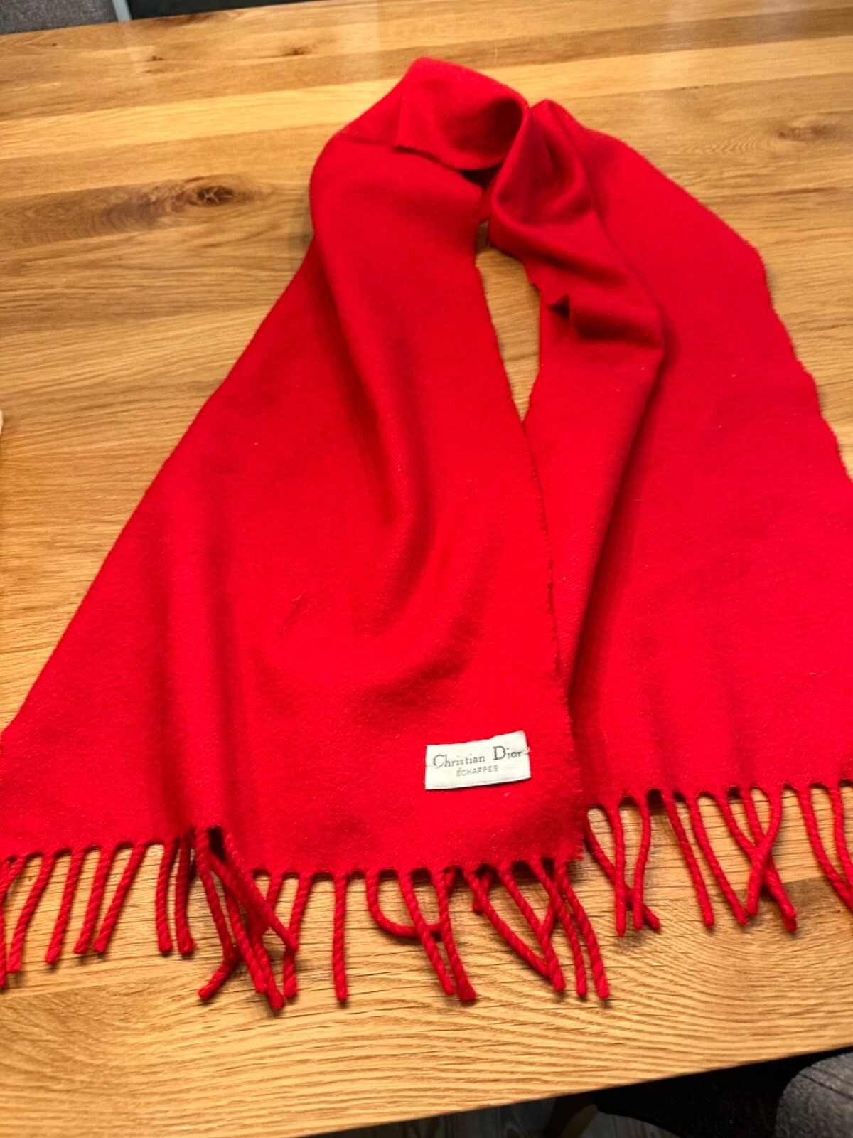 Foulard vintage laine rouge