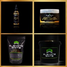 Elevate Baits Garlic Infusion Kit With Bucket-Carp Fishing Baiting Up Bucket Kit