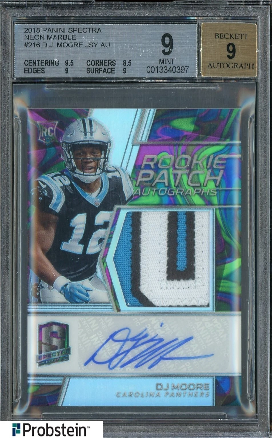 DJ Moore Panini Spectra Radiant Rookie Patch Signatures #RRDM Neon Marble