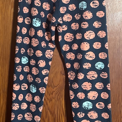 LuLaRoe Tween Leggings Spots Navy Orange Blue Polka Dots - Picture 7 of 10