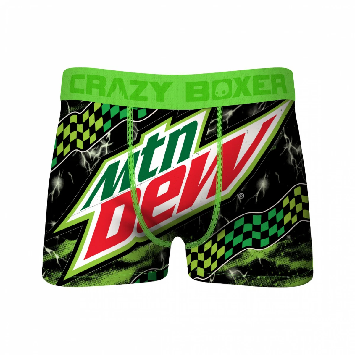 Crazy Boxers Mountain Dew Brand Boxer Briefs Green