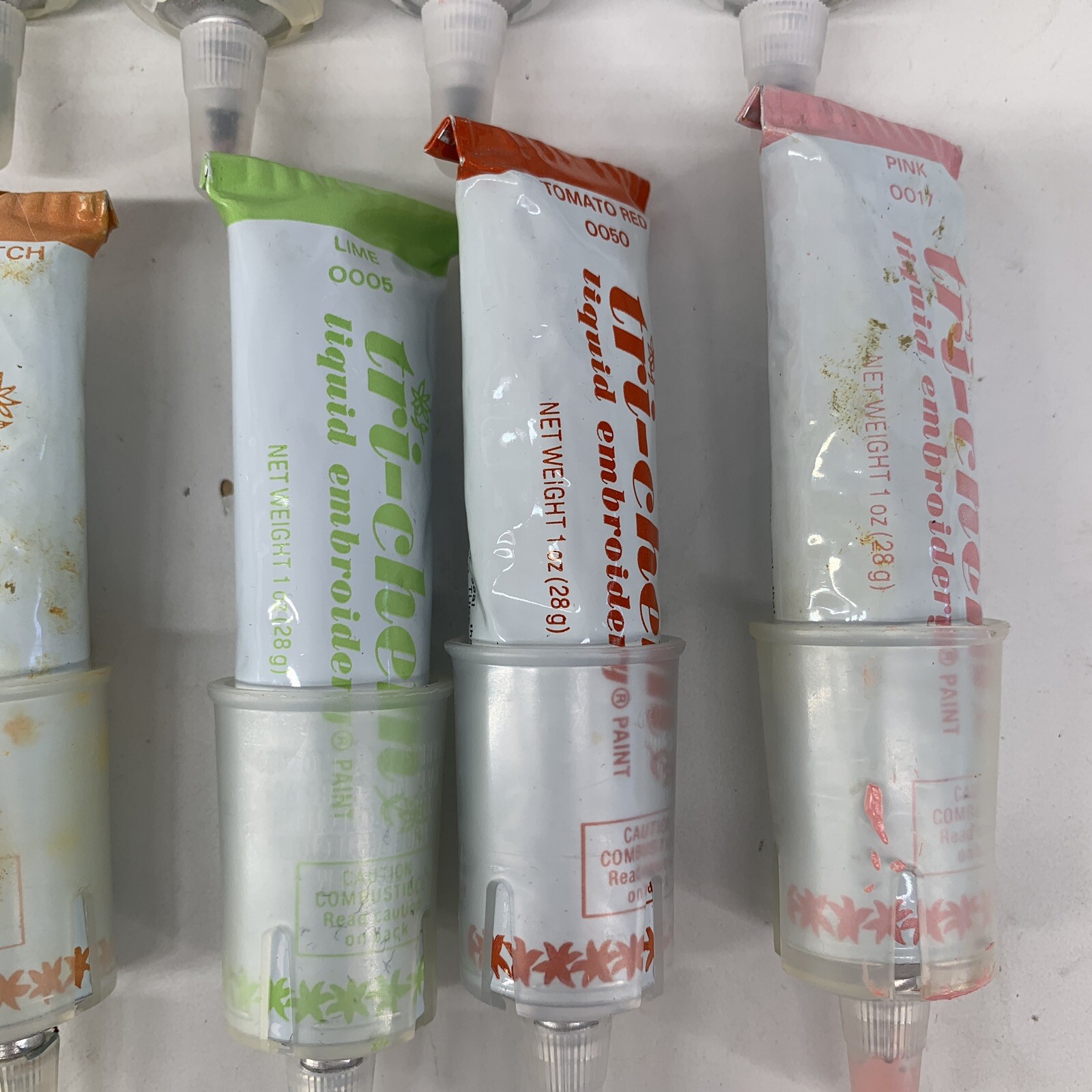 Tri Chem Liquid Embroidery Paint Lot 15 Tubes with Holder Vintage eBay