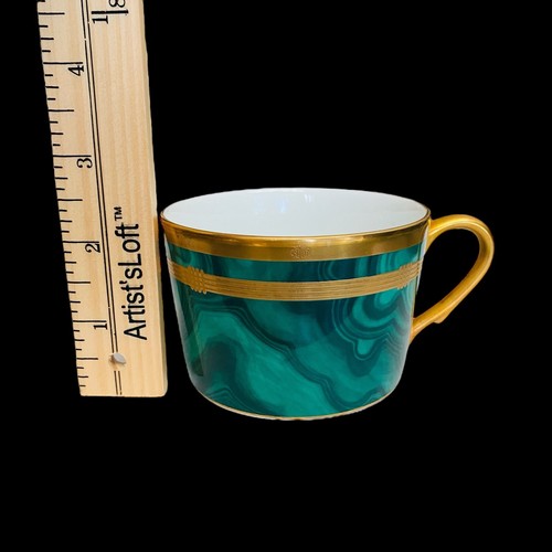 Christian Dior Gaudron Malachite Flat Cups & Saucers Set 4 Stickers - Picture 22 of 24