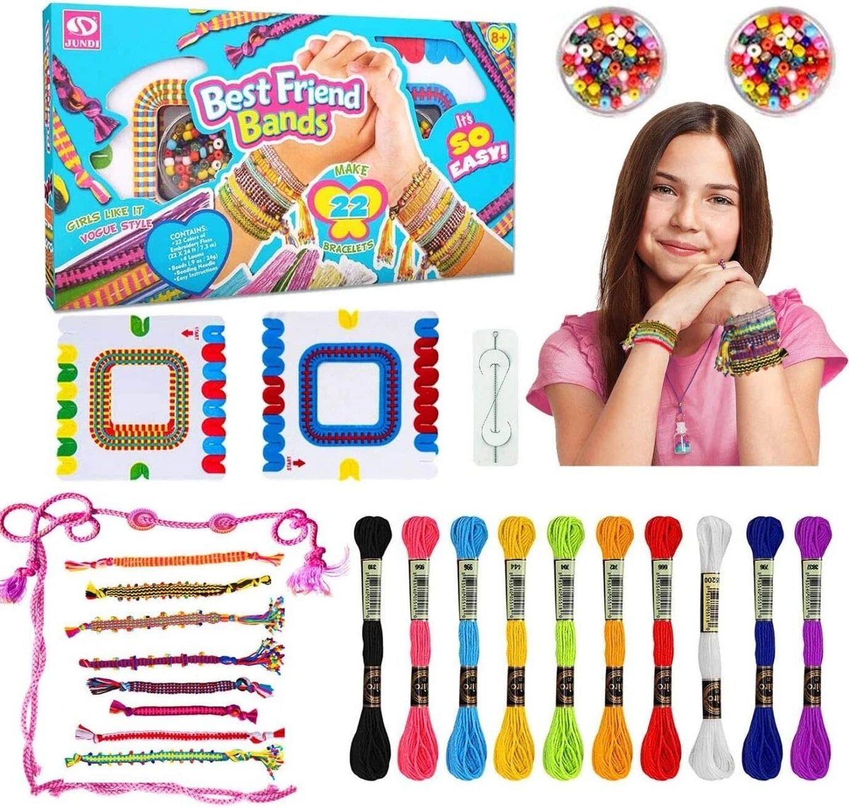 Creen Friendship Bracelet Making Kit for 5 12 Year Old Girls Arts