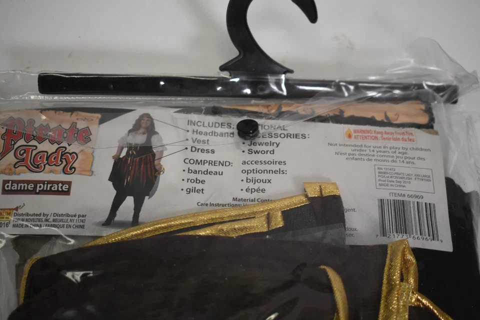 Forum Novedades 66969 "Dama Pirata" Dama Pirata Disfraz Talla 3XL Juego de 3 Piezas Foto 3 de 4