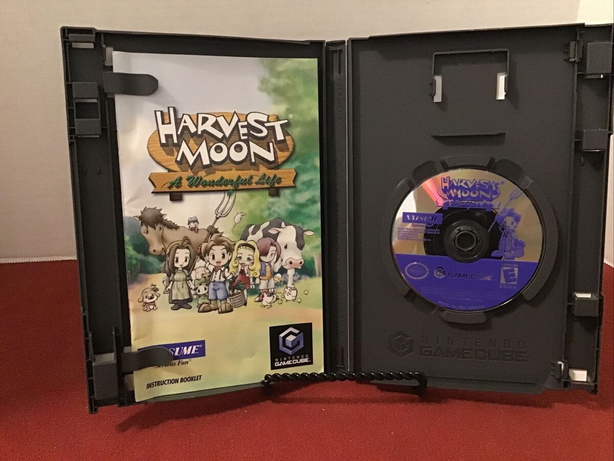 HARVEST MOON A Wonderful Life + MANUAL - Nintendo Gamecube CIB Black Label  Game