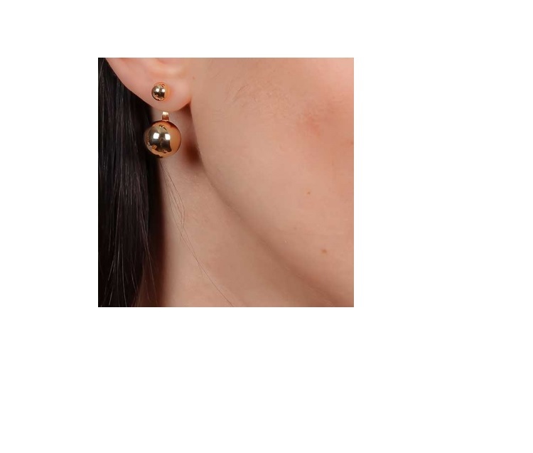 Boucles d'oreilles double boules plaqué or 18 carats, le cadeau d'anniversaire idéal pour elle