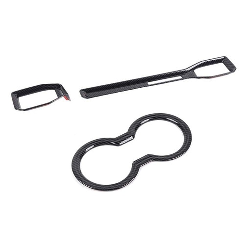 Cubierta de embellecedores de tablero y portavasos de consola central de fibra de carbono para Ford Mustang 2024 - Imagen 9 de 9