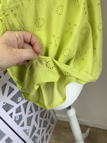 Damen Top Größe 12 limettengrün Lochstickerei Anglaise Trägertop zum Binden NEU mit Etikett - Bild 6 von 10