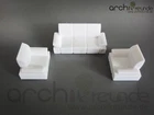 Set of 3 Model Sofa Set for Diecast Models 1:50, Model Railway O Gauge