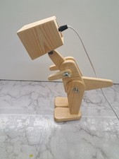    Poseable Wooden Dinosaur LED Lamp   12  Tall   Color Changing  Dimmable with