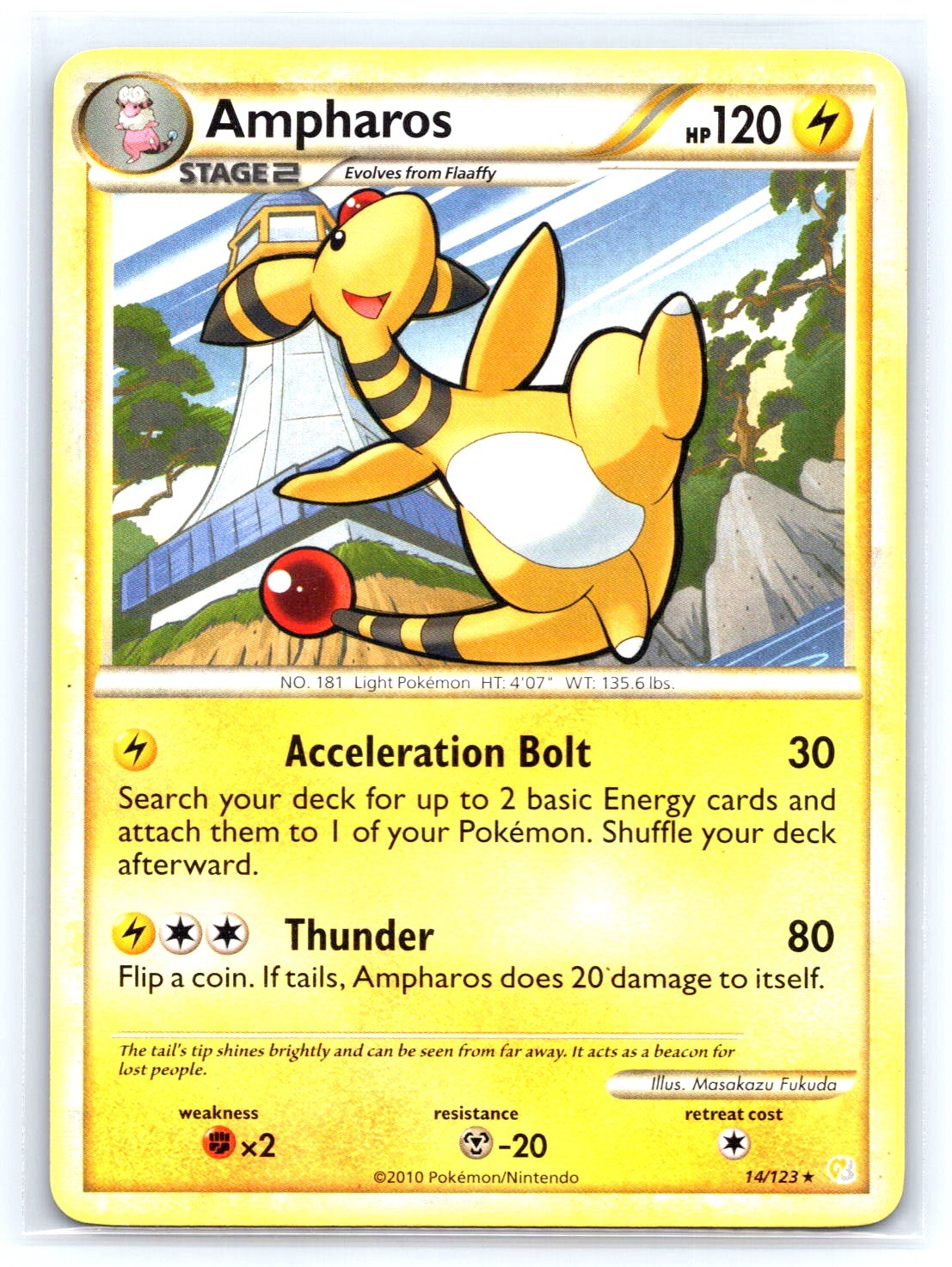 Ampharos Rare HeartGold SoulSilver 14/123 NM